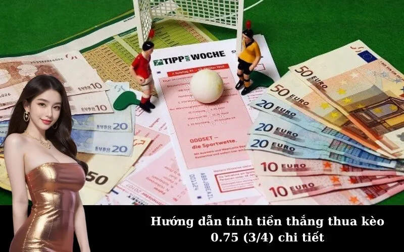 Hướng dẫn tính tiền thắng thua kèo 0.75 (3/4) chi tiết